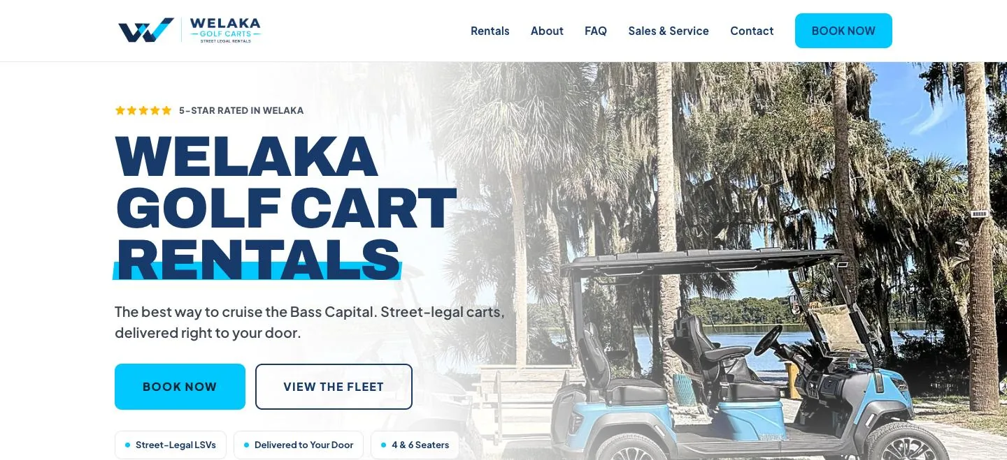 The Welaka Golf Carts website. Street legal carts delivered to your door in Welaka, Florida.
